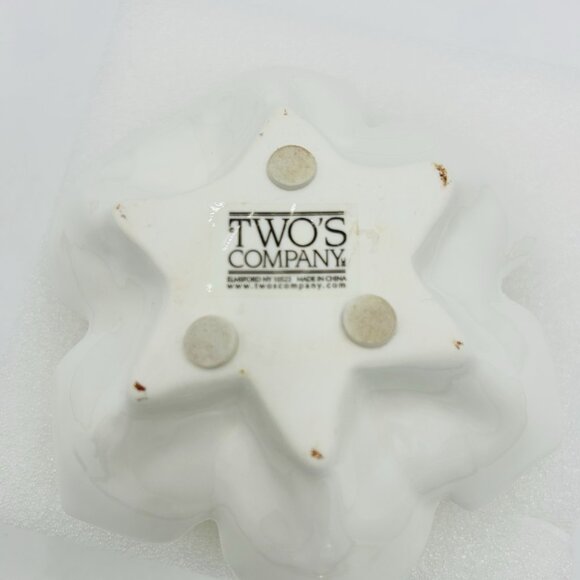 Two's Company Ceramic Tea Light Candle Holder Lotus Flower White 3"H x 6"W - Picture 7 of 8